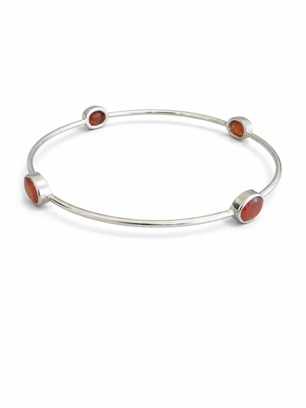 Sterling Silver Carnelian Bangle Bracelet New